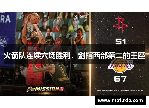 火箭队连续六场胜利，剑指西部第二的王座