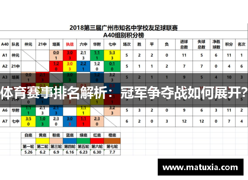 体育赛事排名解析：冠军争夺战如何展开？